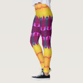 Gouden pruim Paarse en turquoise Leggings (Links)