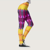 Gouden pruim Paarse en turquoise Leggings (Rechts)