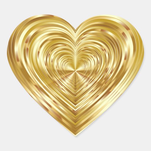 Gouden Psychedelische Blank Sablone Hart Sticker (Voorkant)