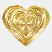 Gouden Psychedelische lege sjabloon Hart Sticker (Voorkant)