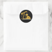 Gouden Pumpjack Ronde Sticker (Tas)