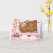 gouden puppies in lijst kaart (Gele Bloem)