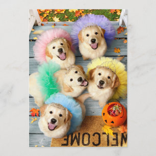 Gouden Puppies Trick or Treating Kaart