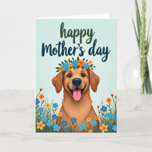 Gouden Puppy Bloemenkrans Kaart