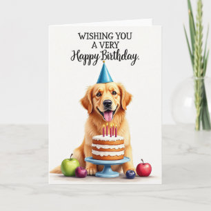 Gouden Puppy Feesthoed Kaart