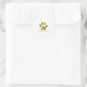 Gouden Puppy Paw Faux Folie Look Ronde Sticker (Tas)