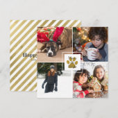 Gouden Puppy Paw Kerstvakantie 4 Foto Aangepast Feestdagenkaart (Voorkant / Achterkant)