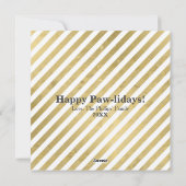 Gouden Puppy Paw Kerstvakantie 4 Foto Aangepast Feestdagenkaart (Achterkant)