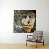 Gouden Puppy Wilde Bloem Blik Wandkleed (In Situ (horizontaal))