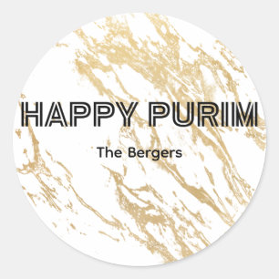 Gouden Purim-etiket Ronde Sticker