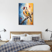 Gouden Putter Abstract Impasto Canvasprint Canvas Afdruk (Insitu (Slaapkamer))
