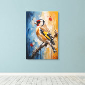 Gouden Putter Abstract Impasto Canvasprint Canvas Afdruk (Insitu (Houten vloer))