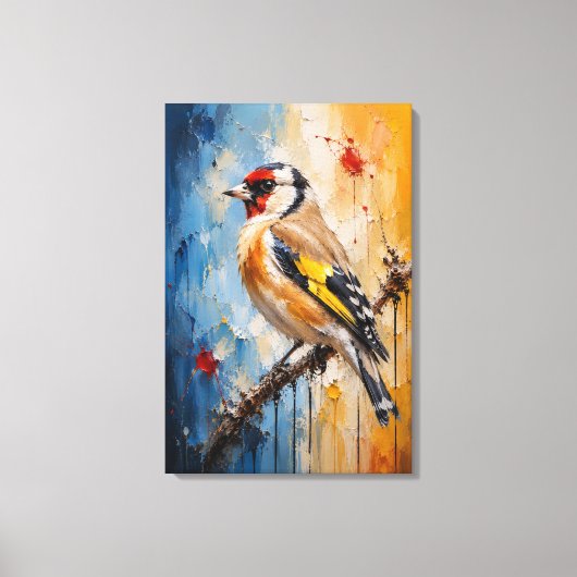 Gouden Putter Abstract Impasto Canvasprint Canvas Afdruk (Voorkant)