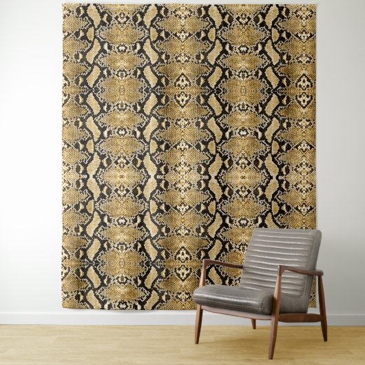 Gouden Python Slangenhuid Achtergrond Wandkleed (In situ)