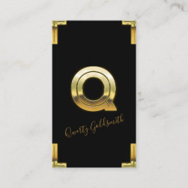 Gouden Q Initiaal en Randen Visitekaartje