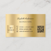 Gouden qr code bedrijfslogo klantenkaartje (Achterkant)