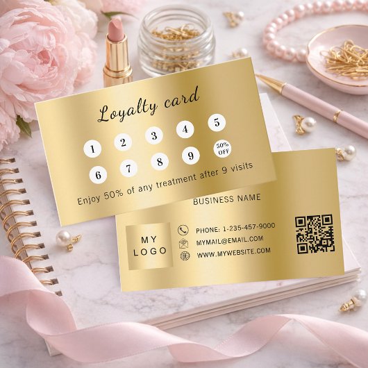 Gouden qr code bedrijfslogo klantenkaartje
