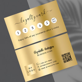 Gouden qr code business logo 5 bezoek klantenkaart klantenkaartje