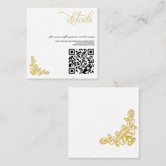  gouden QR-code Informatiekaartje (Voorkant / Achterkant)