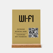 Gouden QR-code Wifi Netwerknaam & Wachtwoord Acryl Bord (Voorkant)
