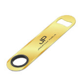 Gouden QR-code Zakelijk Logo Monogram Aangepast Speed Flessenopener (Voorkant Gekanteld)