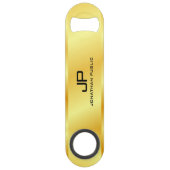 Gouden QR-code Zakelijk Logo Monogram Aangepast Speed Flessenopener (Voorkant)