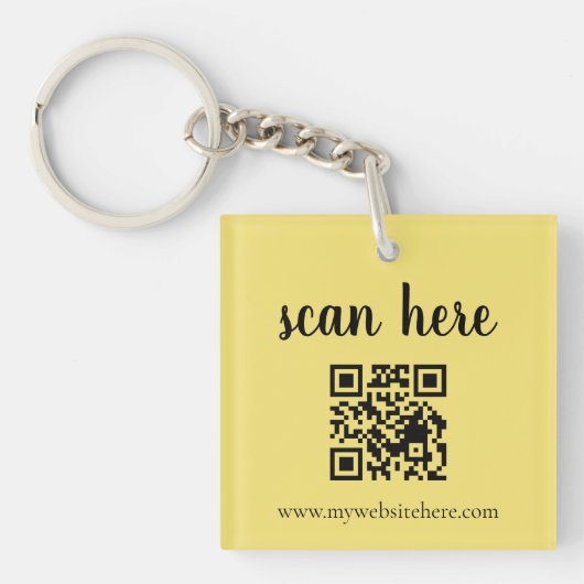 Gouden QR-code Zakelijk Logo Promo Sleutelhangers (voorkant)