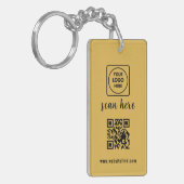 Gouden QR-code Zakelijk Logo Promo Sleutelhangers (Voorkant Links)