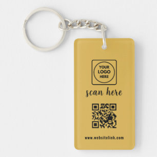 Gouden QR-code Zakelijk Logo Promo Sleutelhangers