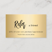 Gouden qr code zakelijke verwijzingskaart kortingskaartje (Voorkant)