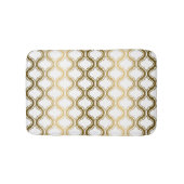 Gouden Quatrefoil op witte achtergrond Badmat (Voorkant)