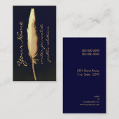 gouden quill writer visitekaartje (Voorkant / Achterkant)