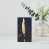 gouden quill writer visitekaartje (Staand voorkant)