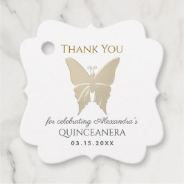 Gouden Quinceanera dank u Bedankjes Labels