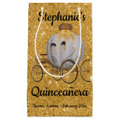 Gouden Quinceanera Gift Bag Klein Cadeauzakje (Voorkant)