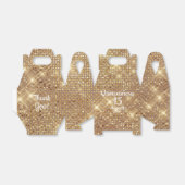 Gouden Quinceañera Meisje 15e Verjaardag Dank u Bedankdoosjes (Uitgevouwen)
