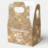 Gouden Quinceañera Meisje 15e Verjaardag Dank u Bedankdoosjes (Geopend)