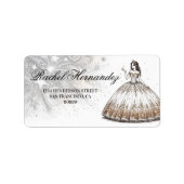 Gouden Quinceañera Meisje Etiket (Voorkant)
