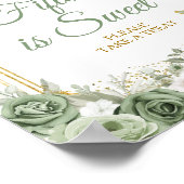 Gouden Quinceañera Sage Green Crown 15th is zoet Poster (Hoek)