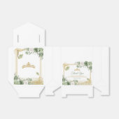 Gouden Quinceañera Sage Groene Kroonvlinder Bedankdoosjes (Uitgevouwen)
