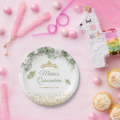 Gouden Quinceañera Sage Groene Kroonvlinder Papieren Bordje (Feest)