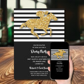 Gouden racepaard en jockey derby kaart
