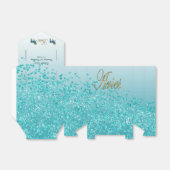 Gouden Ram & Blauwgroen Blauwe Glitter Verjaardag Bedankdoosjes (Uitgevouwen)