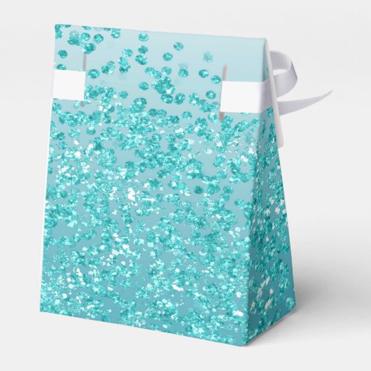 Gouden Ram & Blauwgroen Blauwe Glitter Verjaardag Bedankdoosjes (Achterkant)