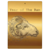 Gouden Ram Chinees Jaar van het Schaap- Klembord (Achterkant)