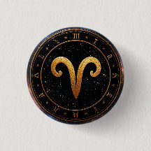 Gouden Ram Dierenriem Wiel Symbool