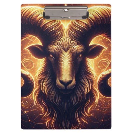 Gouden Ram Sterrenbeeld Symbool Klembord (Voorkant)