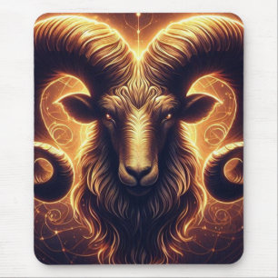 Gouden Ram Sterrenbeeld Symbool Muismat