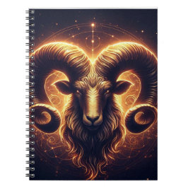 Gouden Ram Stierbeeld Symbool Notitieboek