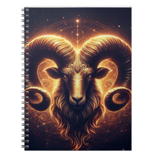 Gouden Ram Stierbeeld Symbool Notitieboek
